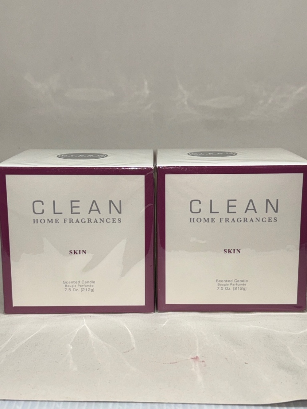 2 PACK - CLEAN Home Fragrances Limited Edition SKIN Scented Candle 7.5 oz SEALED